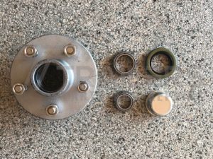 Galvanised Lazy Hub 6" Assembly 5 Stud Ford USA 1.8 Tonne Bearings