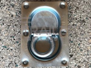 Lashing Ring (Double) Flush Mount with Drain Holes 105mm x 145mm Zinc Rated 2000LBS
