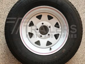 14" Ford white Sunraysia  rim with 195R14C light truck tyre fitted