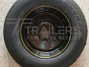 14" Ford Black Sunraysia rim with 185R14C light truck tyre fitted