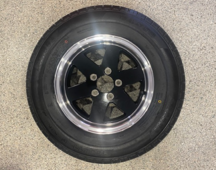 165R13 Koya Alloy Black Rim and Light Truck Tyre Rated at 675kg Ford Stud