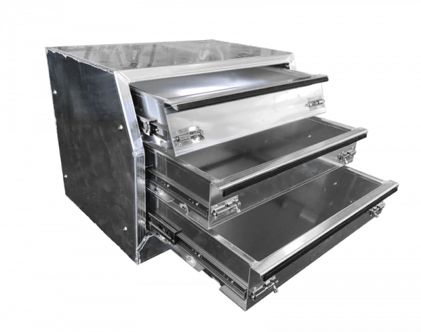 CD1 Aluminium Ute Canopy 3 Drawer Toolbox Slide-out Drawers 600x430x450mm